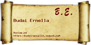 Budai Ernella névjegykártya